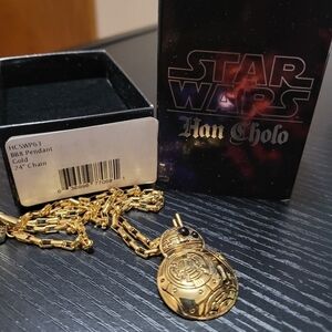 NWOT Star Wars BB8 Necklace Gold Plated 24" Han Cholo Collectible